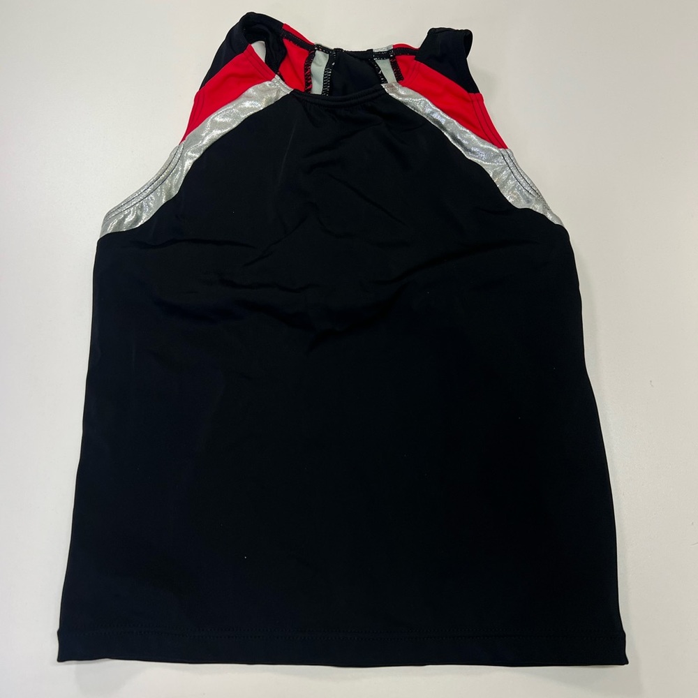 Weissman Balera Performance Spirit Racerback Top Red Black Dance Cheer NEW